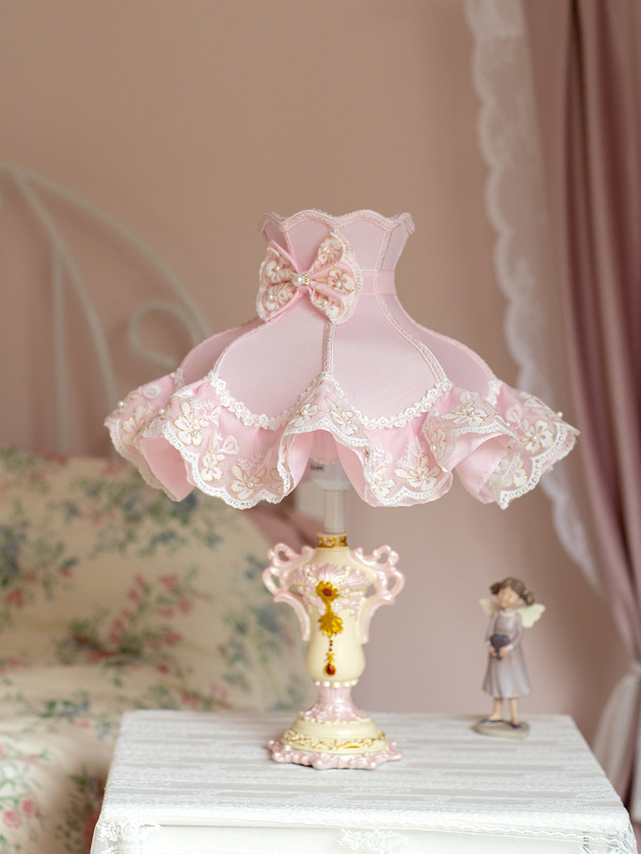 Pink Bow-Knot Lace Table Lamp