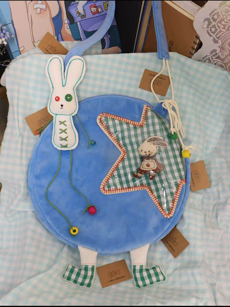 Star Patch Round Crossbody Bag