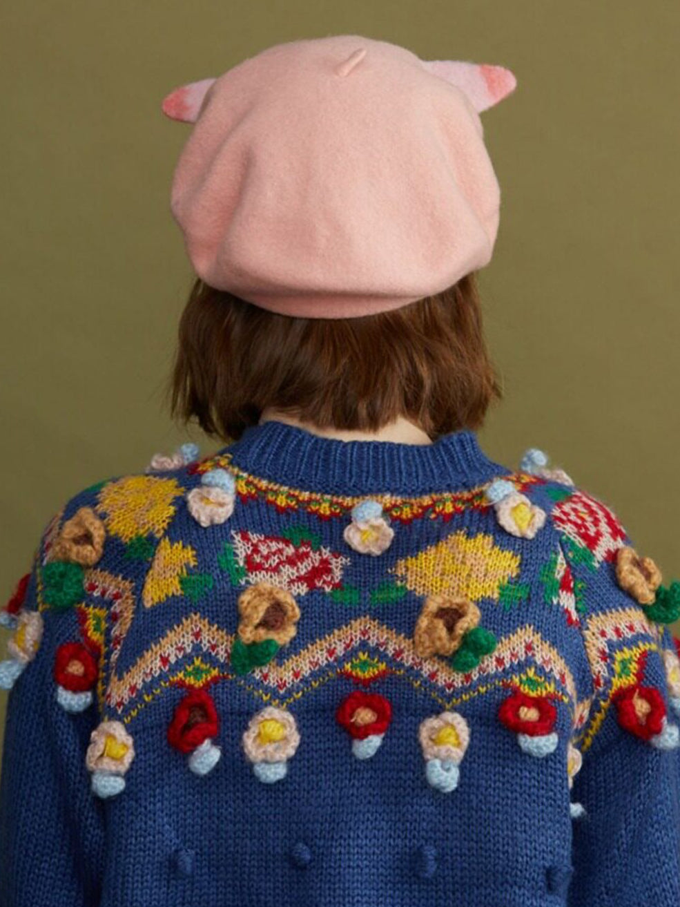 Pink Piggy Handmade Wool Beret