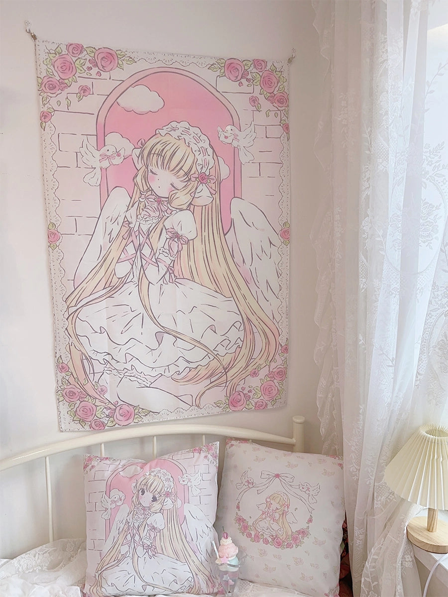 Angel Wings Pink Tapestry