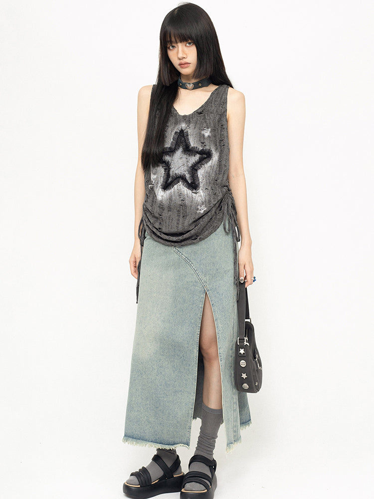 American-style vintage sleeveless vest top