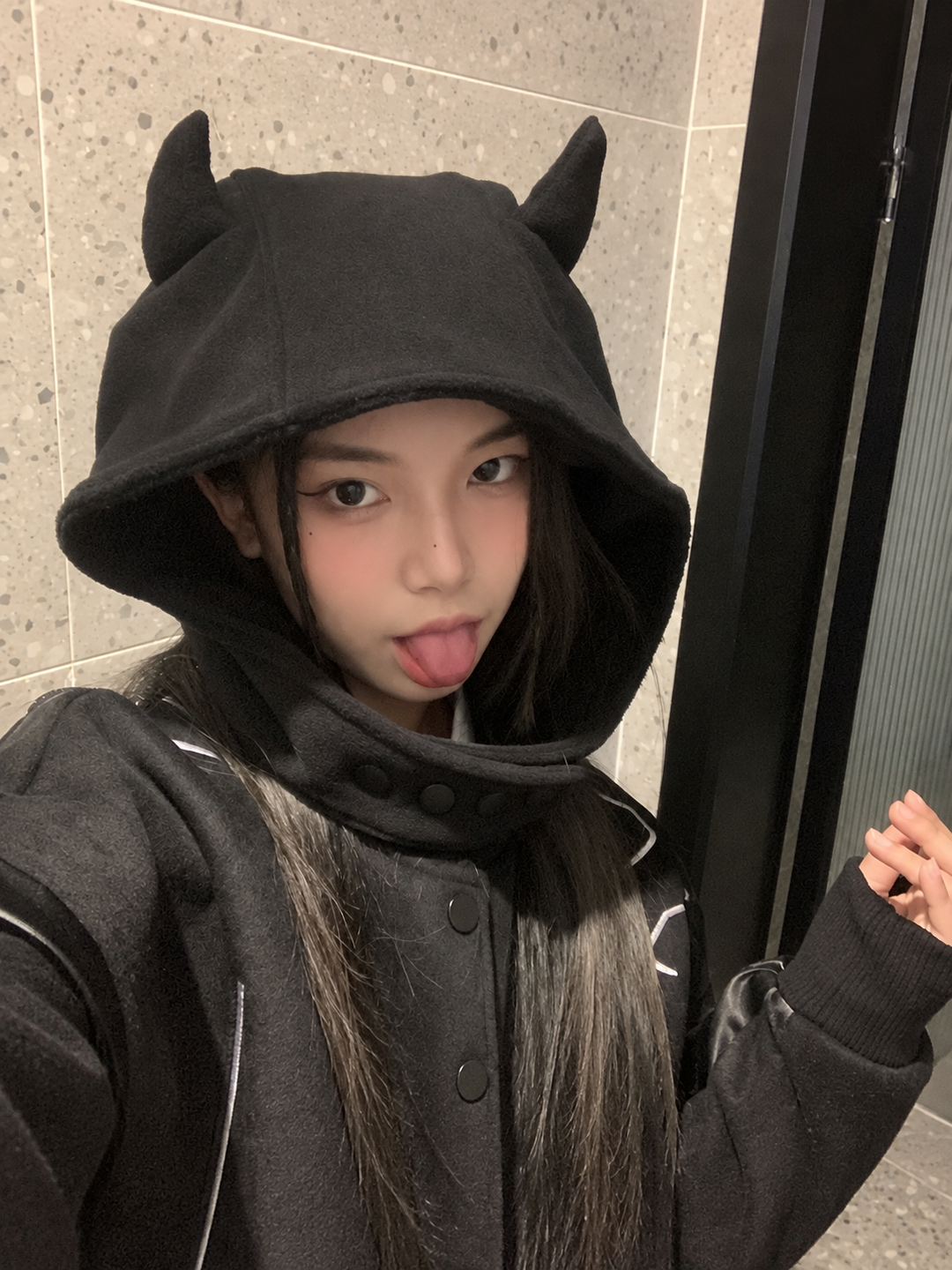 Black Little Devil Ear Hat