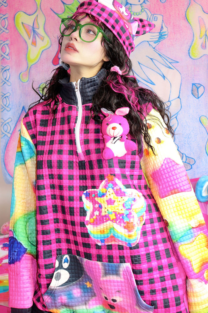 Colorful Graphic Cat Ear Beanie