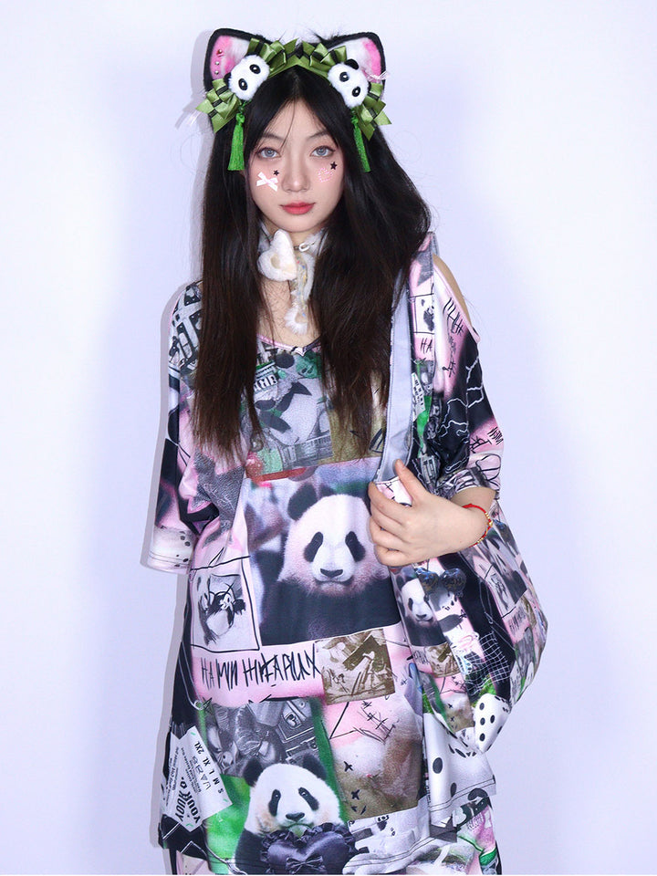 Panda Bow Cat Ear Headband