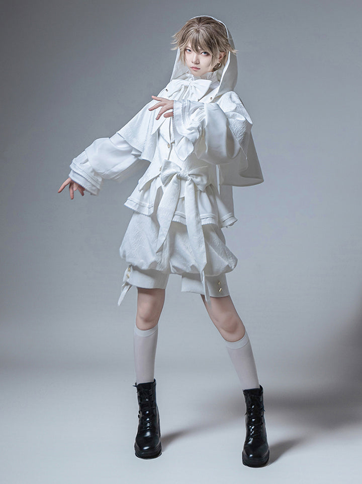 White Cute Bunny Ear Coat / Pants / Shorts
