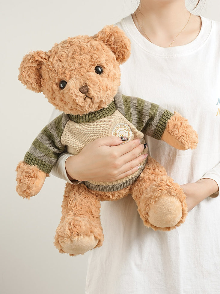 Cute Curly Rose Plush Teddy Bear Doll