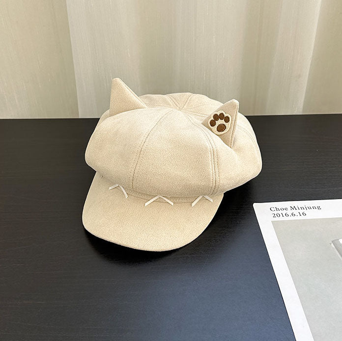 Cute Cat Ear Cross Ribbon Cap