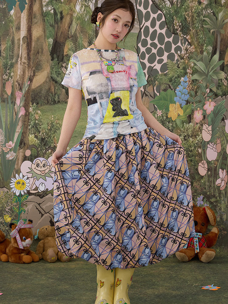 Pastel Puzzle Print Tee