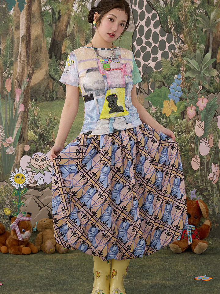 Pastel Puzzle Print Tee