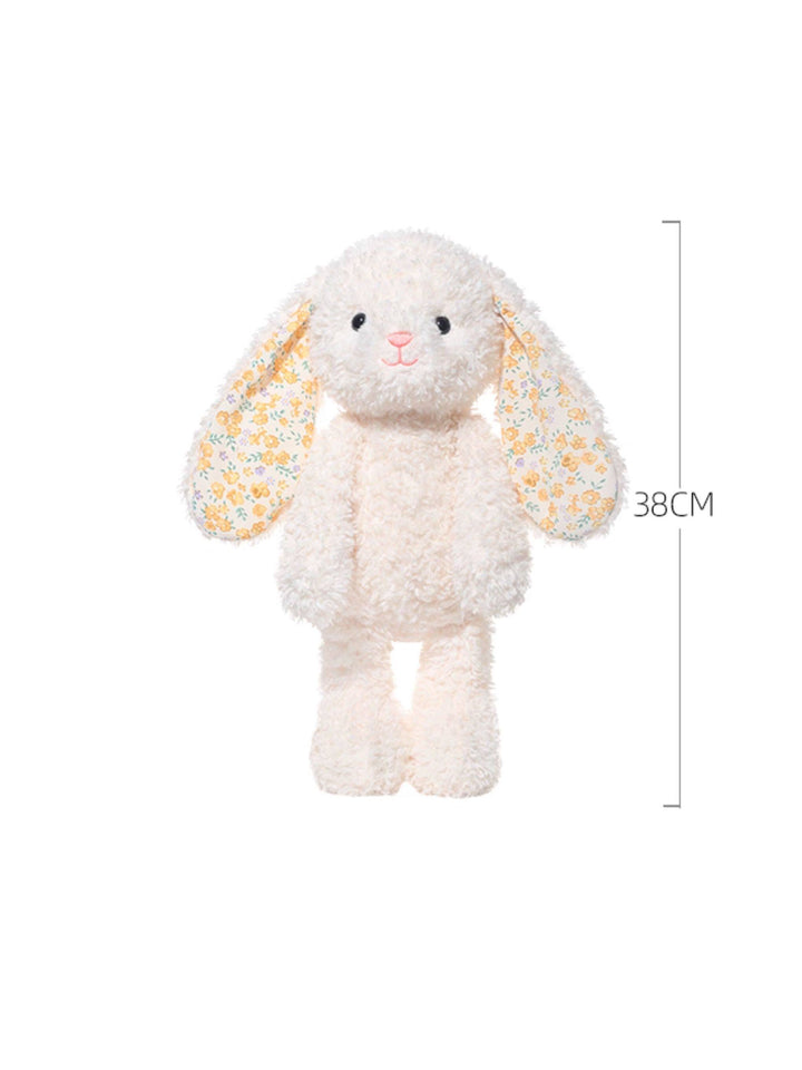 Cream Floral Ear Bunny Plush Toy