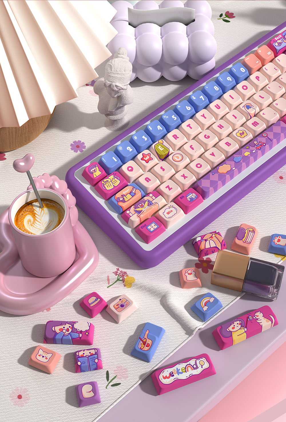 Weekend Time Theme Keycap Set for Mechanical Keyboards