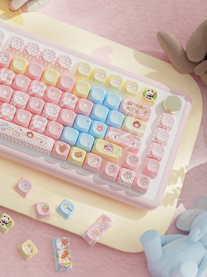 Cute Cartoon Animal Keycaps Set for Mechanical Keyboards