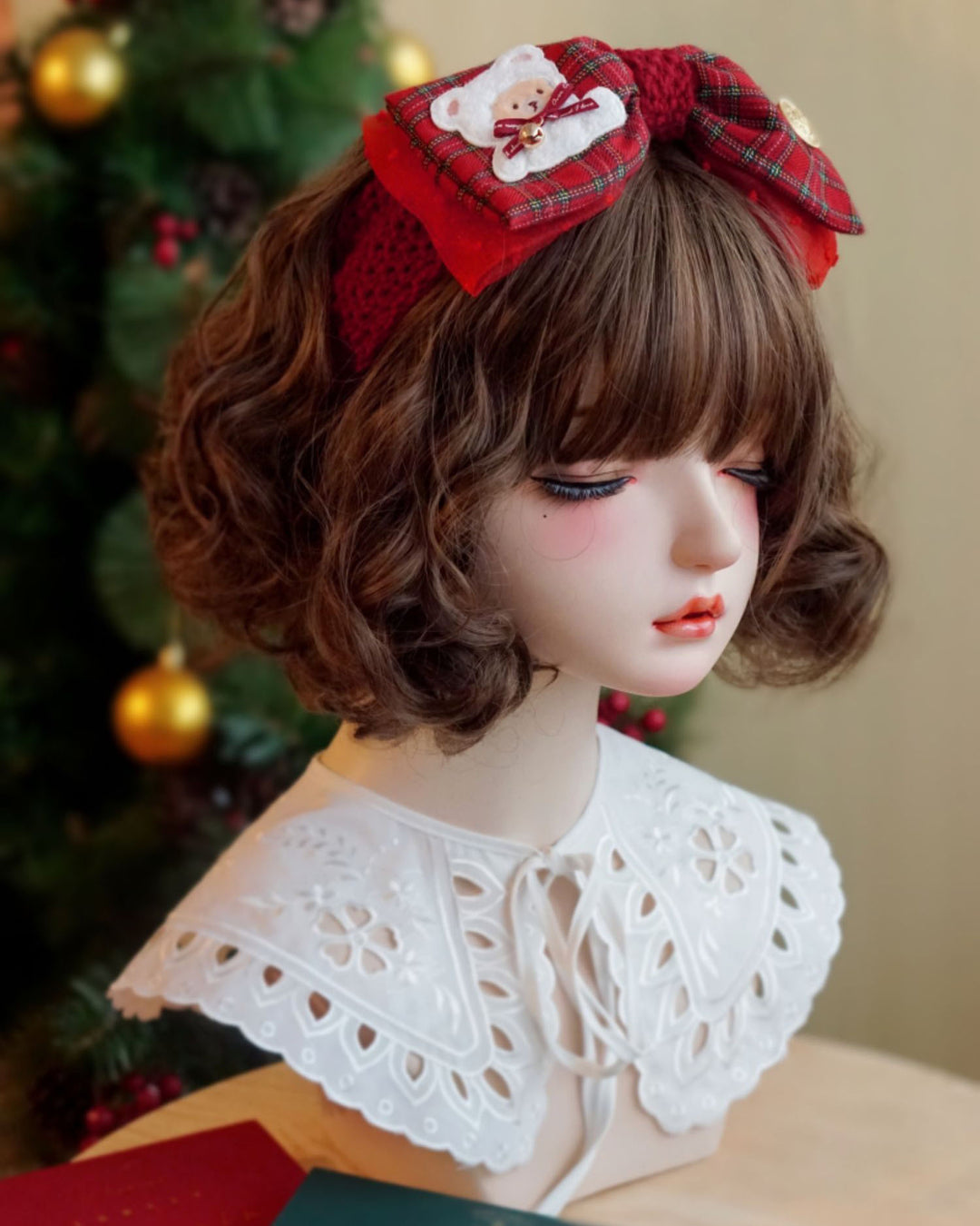 Bear Christmas Bow Headband