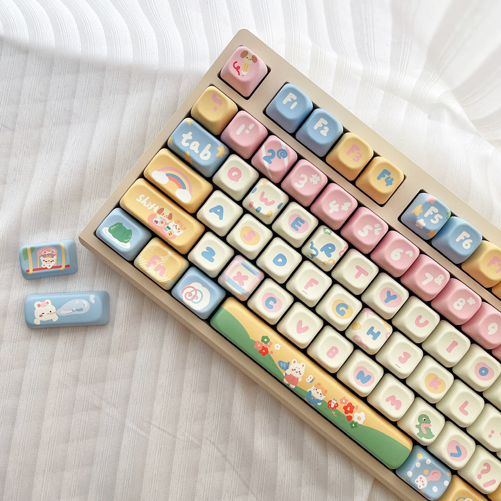 Kawaii Kindergarten Keycaps Set for Mechanical Keyboards
