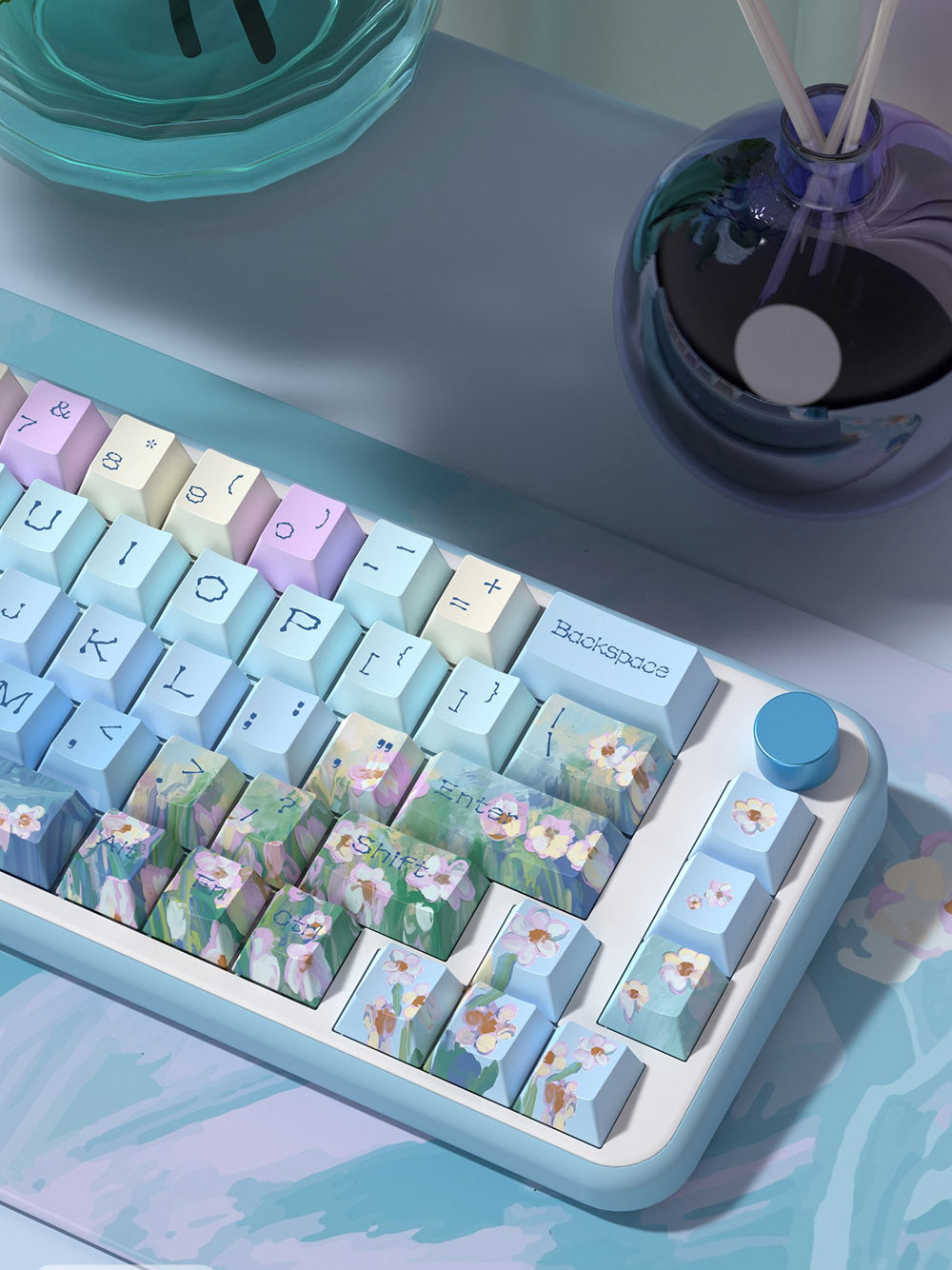 Cute Daisy Theme Keycaps Set for Mechanical Keyboards