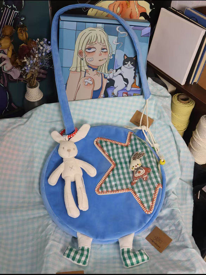 Star Patch Round Crossbody Bag