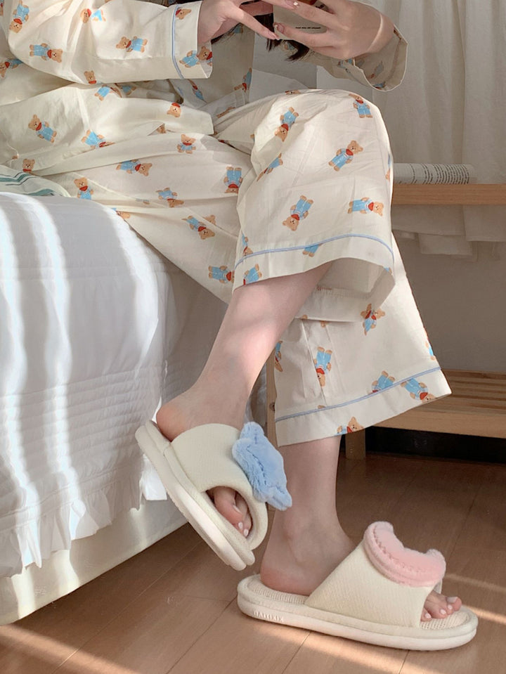 Moon Star Linen Slipper