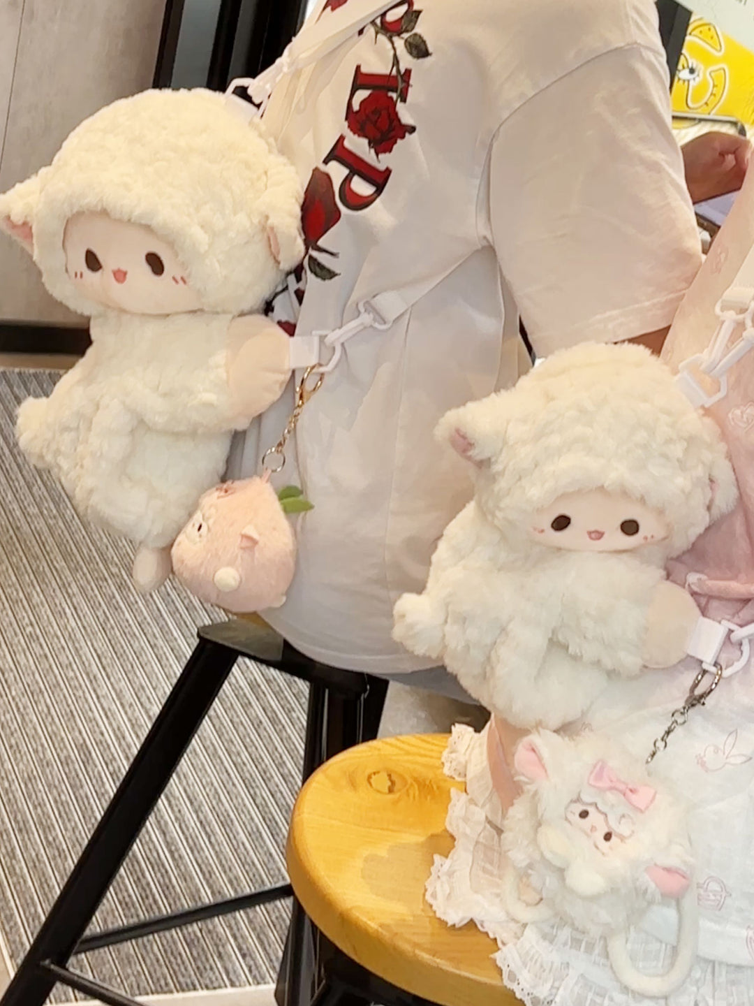 White Lamb Plush Crossbody Bag