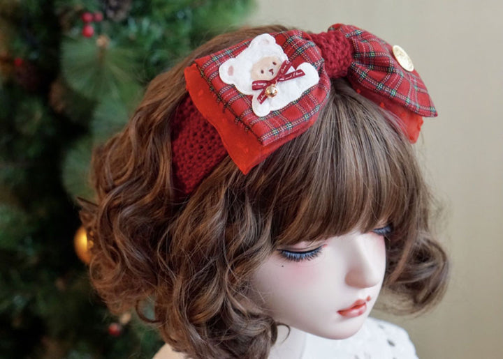 Bear Christmas Bow Headband