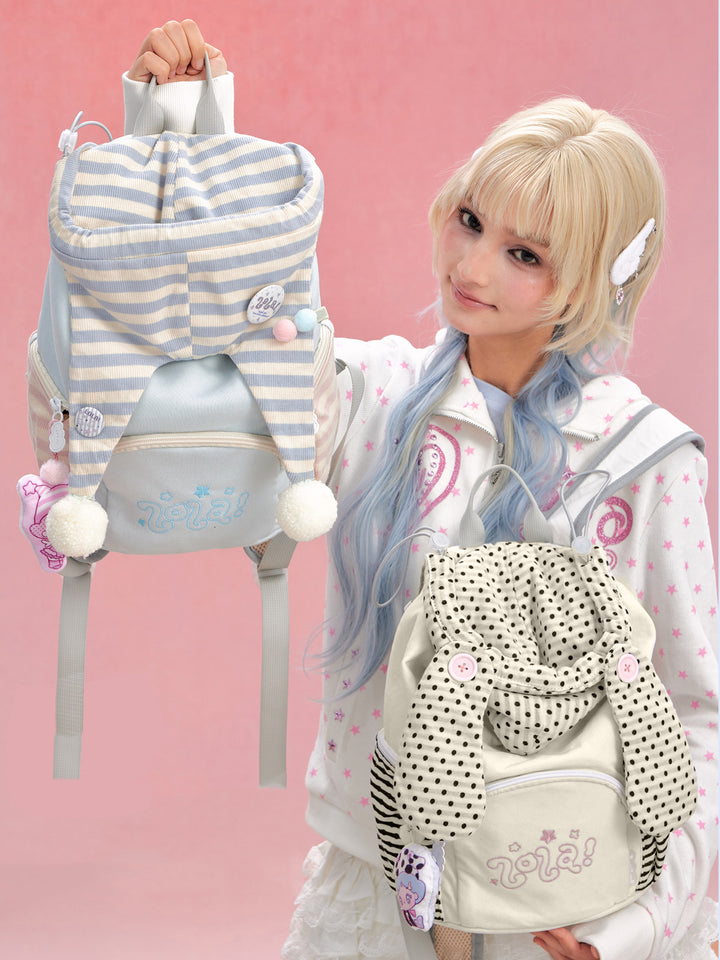 Polka Dot Flap Mini Backpack