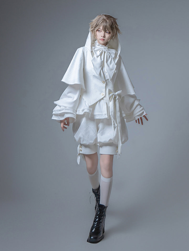 White Cute Bunny Ear Coat / Pants / Shorts