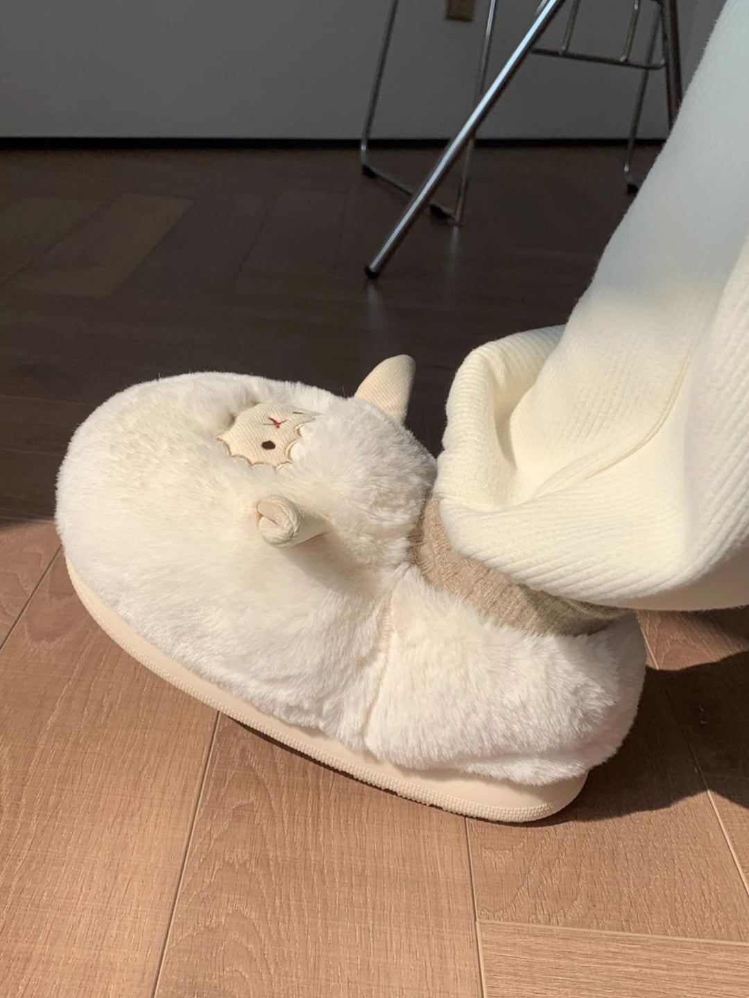 Lovely Sheep Plush Slippers