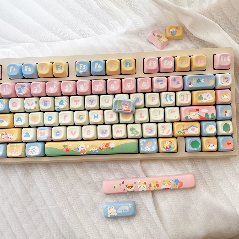Kawaii Kindergarten Keycaps Set for Mechanical Keyboards