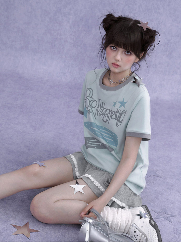 So Magnetic Pastel Ringer T-shirt