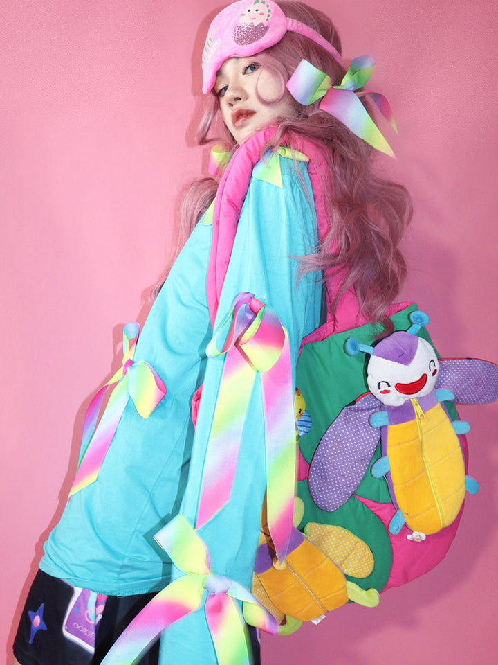 Colorful Bug Applique Shoulder Bag
