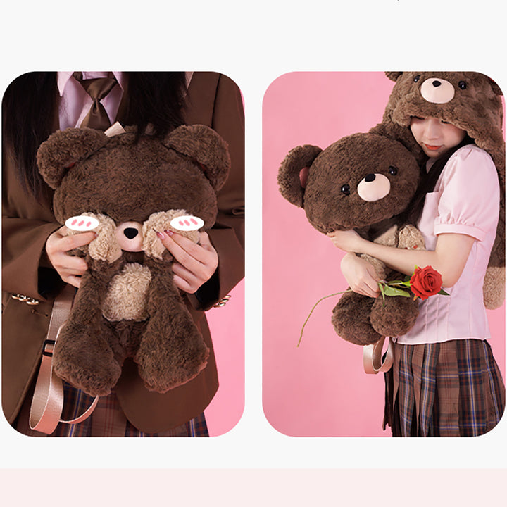 Love Heart Bear Plush Backpack