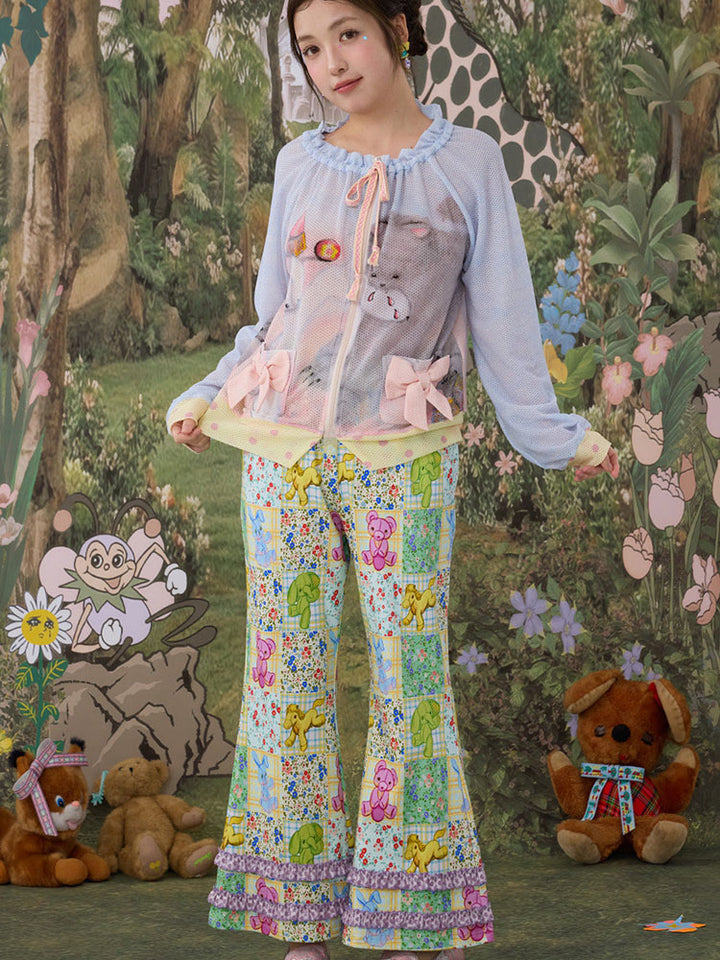 Cute Bunny Mesh Zip-Up Jacket