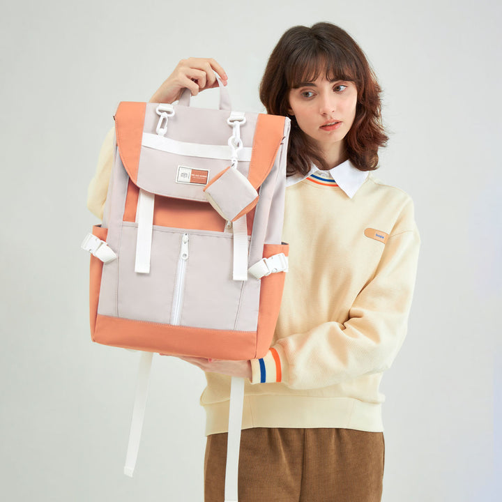 Color Block College Backpack