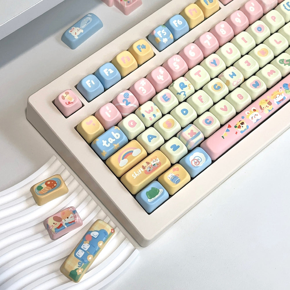 Kawaii Kindergarten Keycaps Set for Mechanical Keyboards