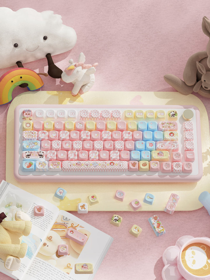 Cute Cartoon Animal Keycaps Set for Mechanical Keyboards