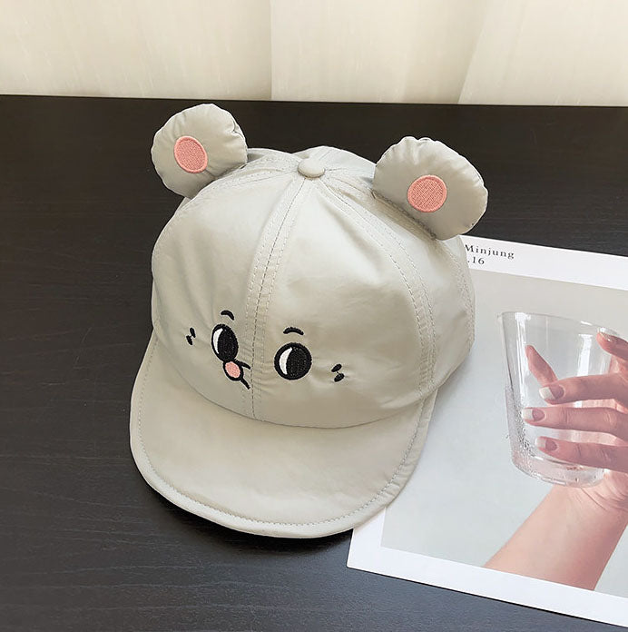 Grey Cartoon Mouse Ear Baseball Cap