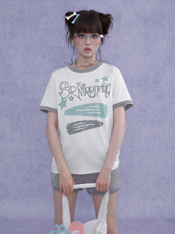 So Magnetic Pastel Ringer T-shirt