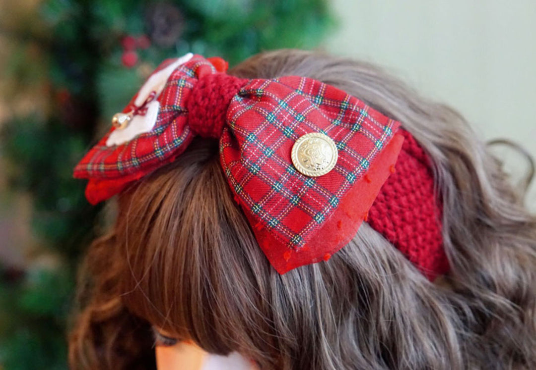 Bear Christmas Bow Headband