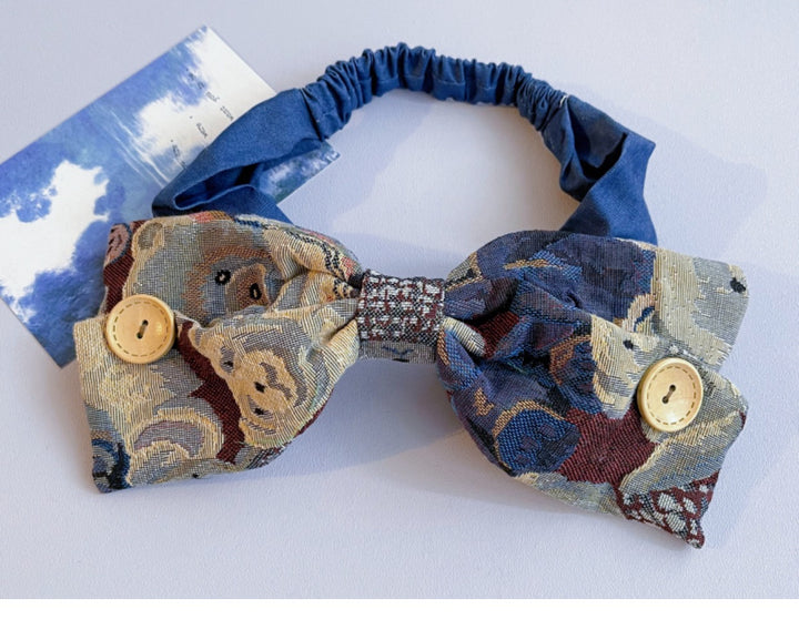 Bear Denim Large Bow Headband