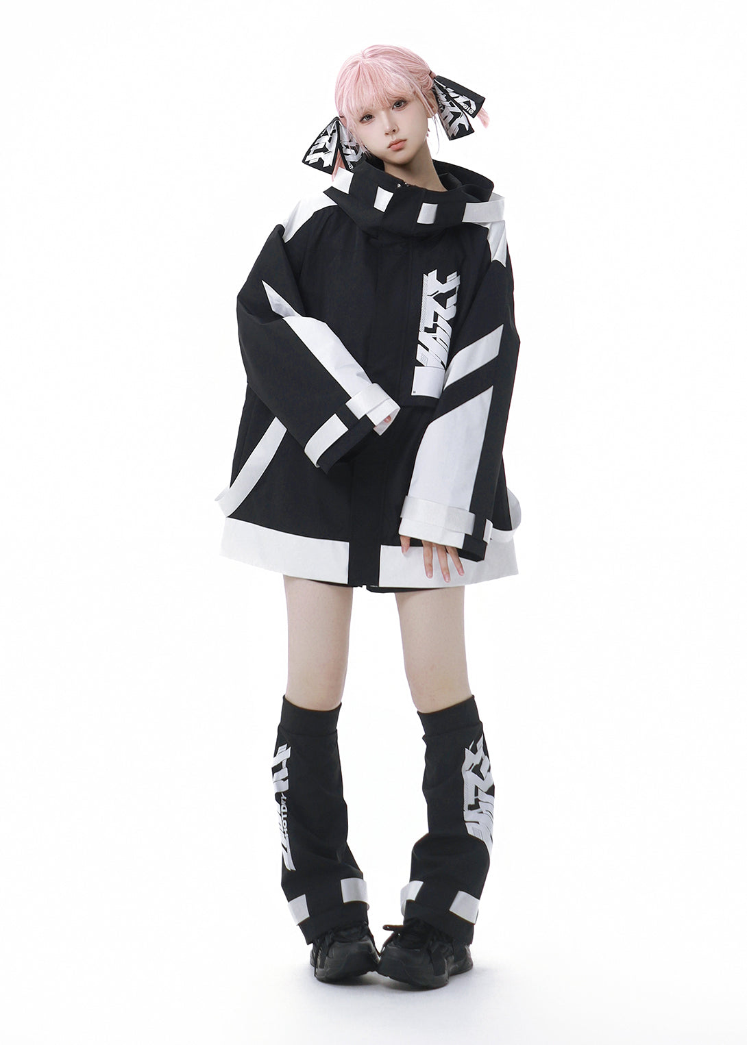 Jirai Kei Techwear Straps Design Thin Jacket Leg Warmers Shorts