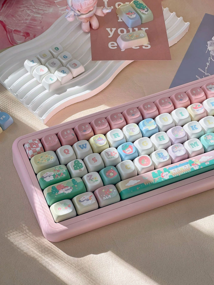 Cute Pastel Keycap Set for Mechanical Keyboards