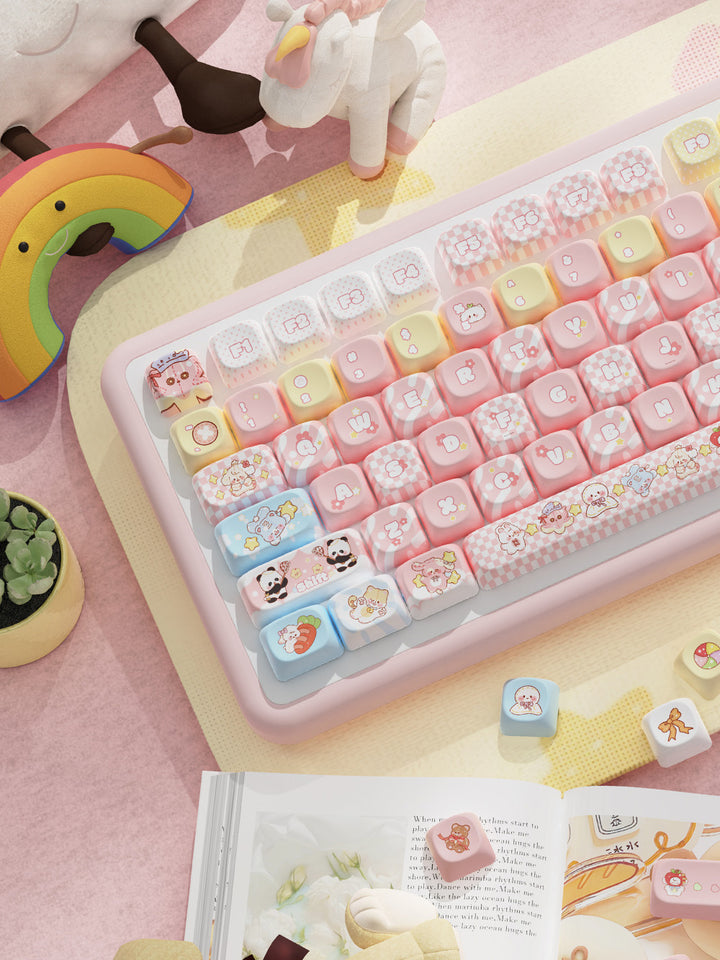 Cute Cartoon Animal Keycaps Set for Mechanical Keyboards