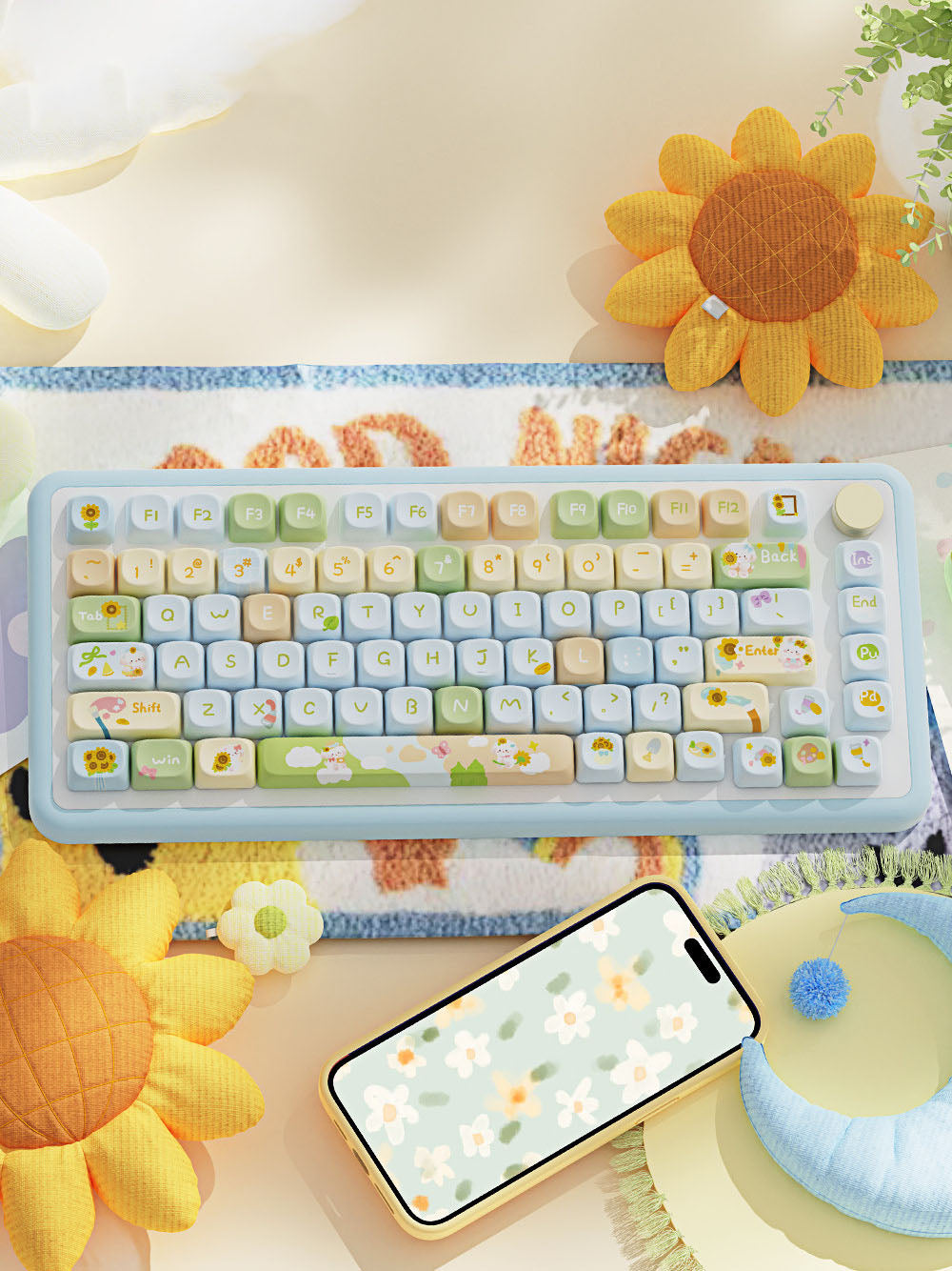 Sunflower Theme Keycaps for Mechanical Keyboards