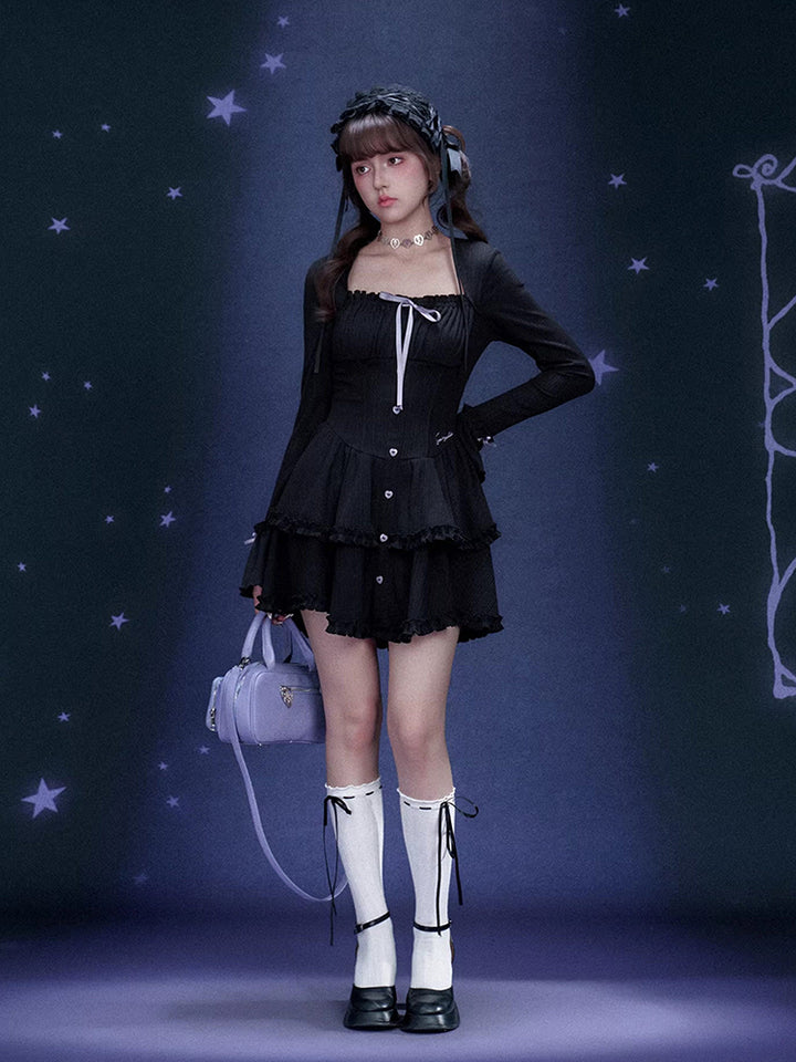 Black Tiered Cake Dress