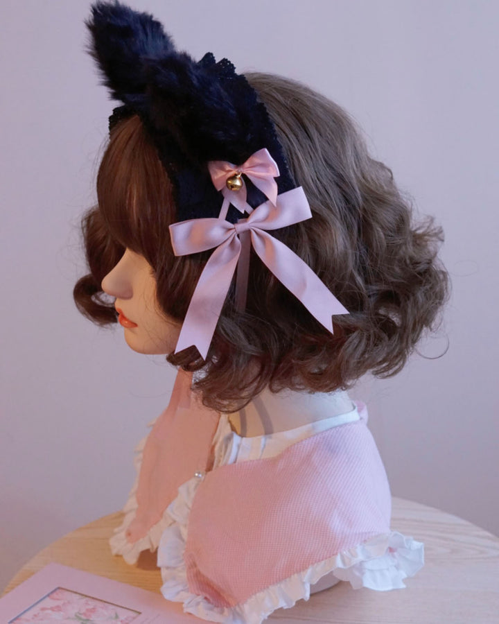 Lolita Cat Ear Black Lace Headband