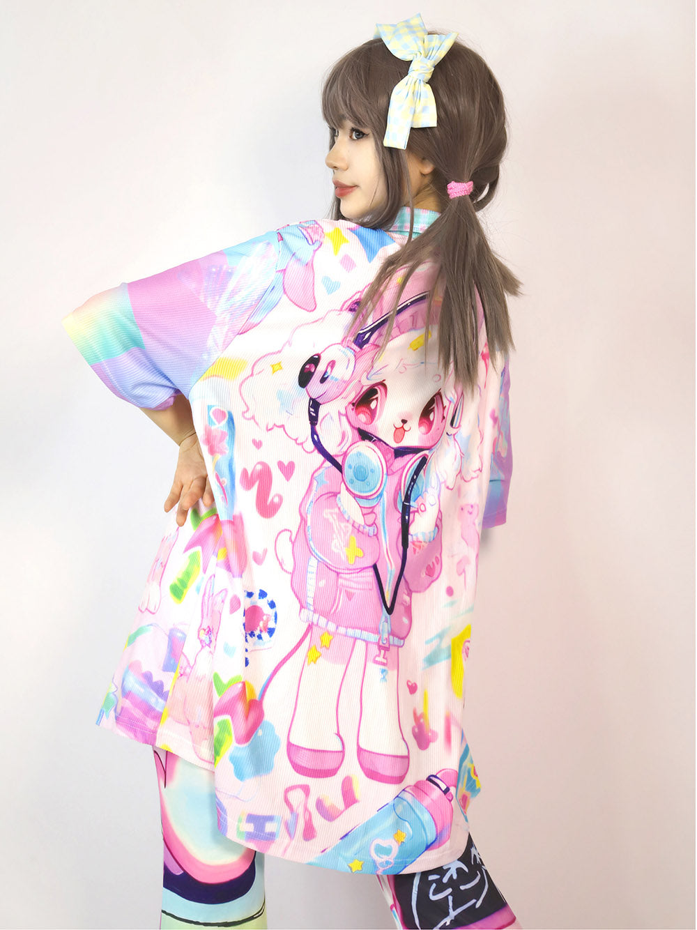 Kawaii Pastel Cartoon Button Up Shirt