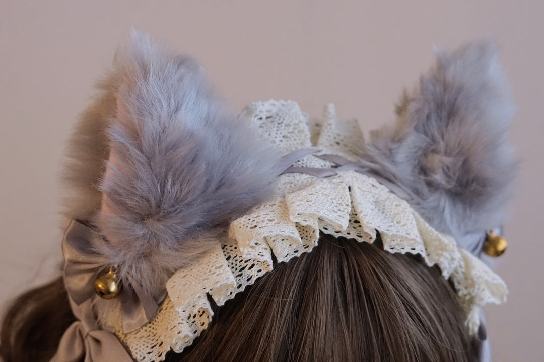 Gray Fox Ear Cat Ear Headband