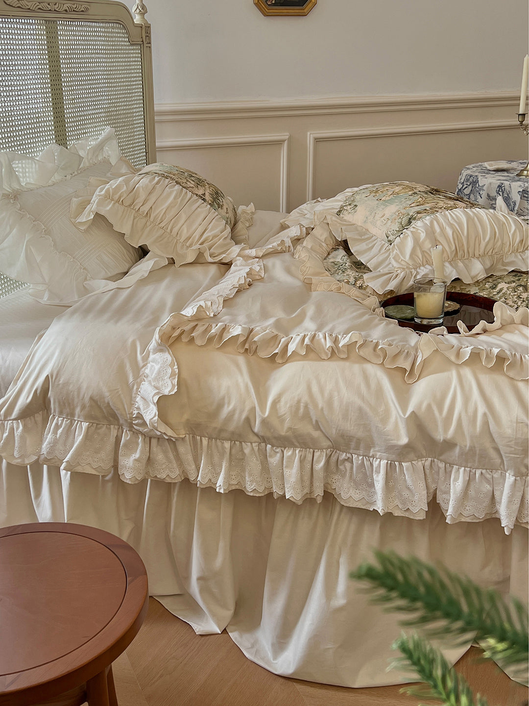 Romantic French Vintage Art Cotton Lace Duvet Cover