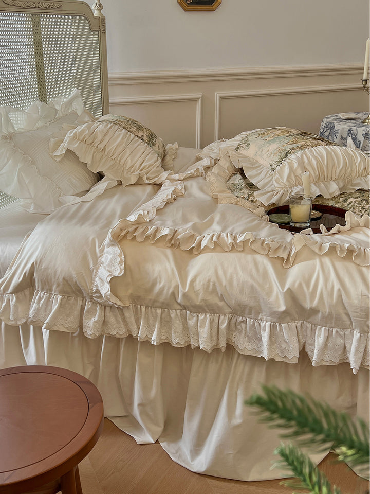 Romantic French Vintage Art Cotton Lace Duvet Cover
