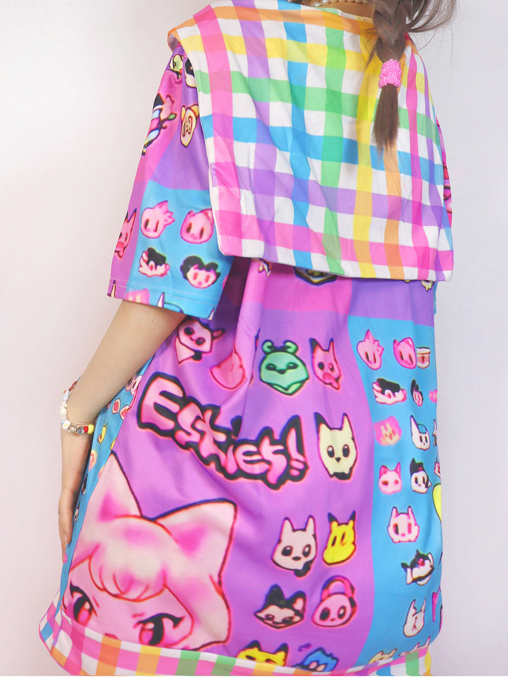 Kawaii Cat Print Sailor Collar T-Shirt