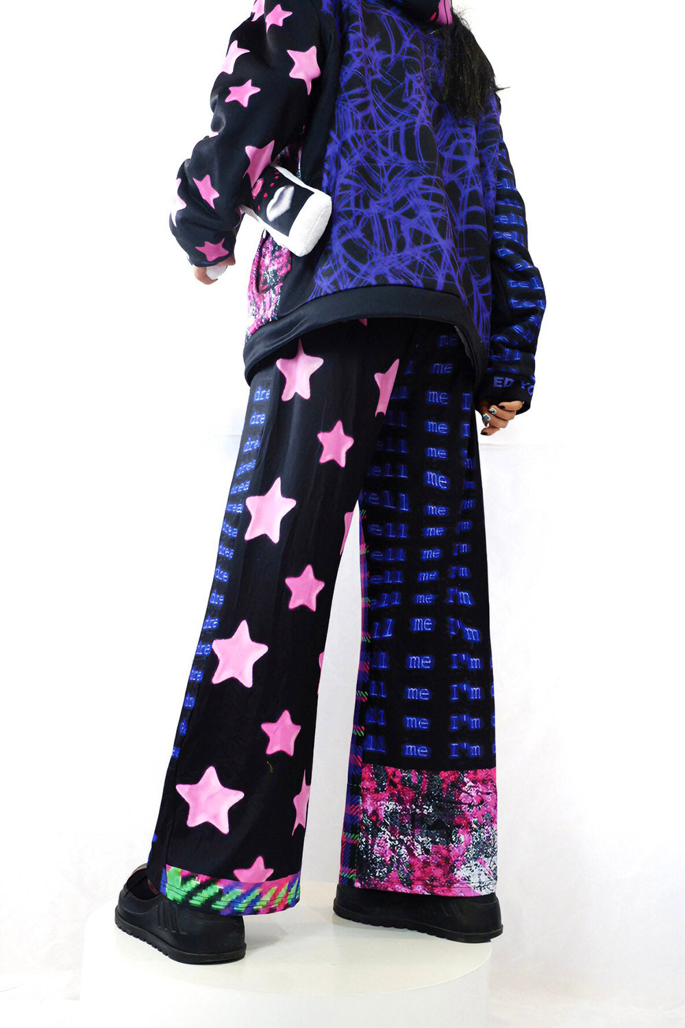 Y2K Pink Star Plaid Wide Leg Pants